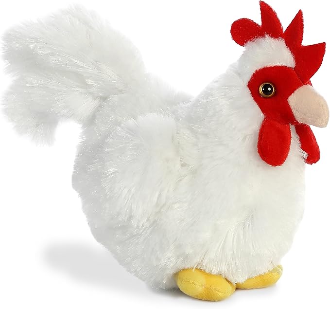 Aurora® Adorable Mini Flopsie™ Chicken Stuffed Animal - Mini Companions Ready for Playful Adventures - for Kids All Ages, Toddlers, Adults, and Families - White 5.5 Inches