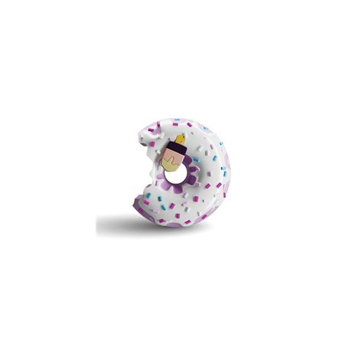 Taba Jelly Squishies Darling Donut - FuFu Squeeze Figure with Custom Decorations - Stretchy Sticky Novelty Collectible with Reusable Storage Pouch
