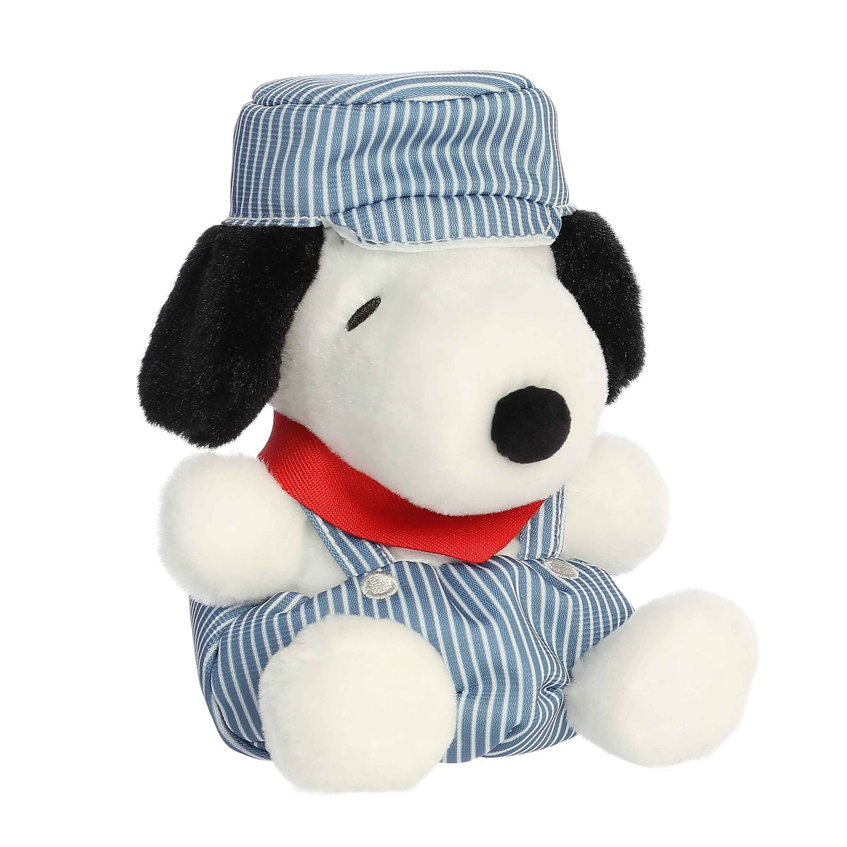 Aurora Peanuts Palm Pals 6" Train Engineer Snoopy Adorable Plush