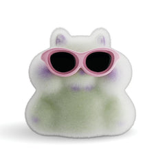 Taba Jelly Squishies Glow Hammy - FuFu Squeeze Figure with Custom Decorations - Stretchy Sticky Novelty Collectible with Reusable Storage Pouch