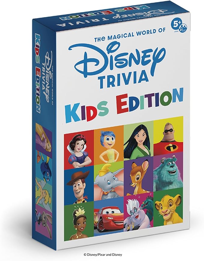 Disney Trivia Board Games for Family Night, Travel Games, Strategy Game, 5+
