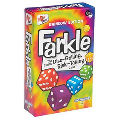 Farkle Classic Dice Game – Rainbow Kids Games, Dice Games, Family Games, Travel Games, Adult Games, Board Games, Dice Cup, Dice Set, Farkle Score Sheets Included, Ages 8+