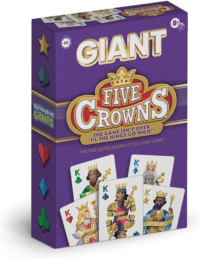 Five Crowns Giant Rummy Style Jumbo Card Game for Kids, Family Game Night