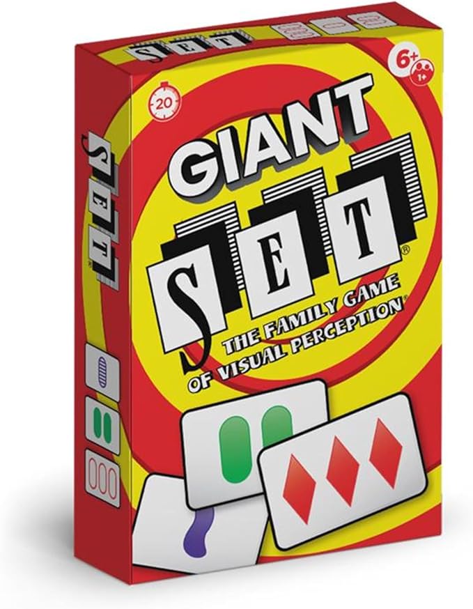 Set Giant Card Games for Kids - Jumbo Playing Cards, Matching Game, Learning Games, Fun Family Games, Game Night, Travel Games, Multi-Player Card Game of Visual Perception, Ages 6+