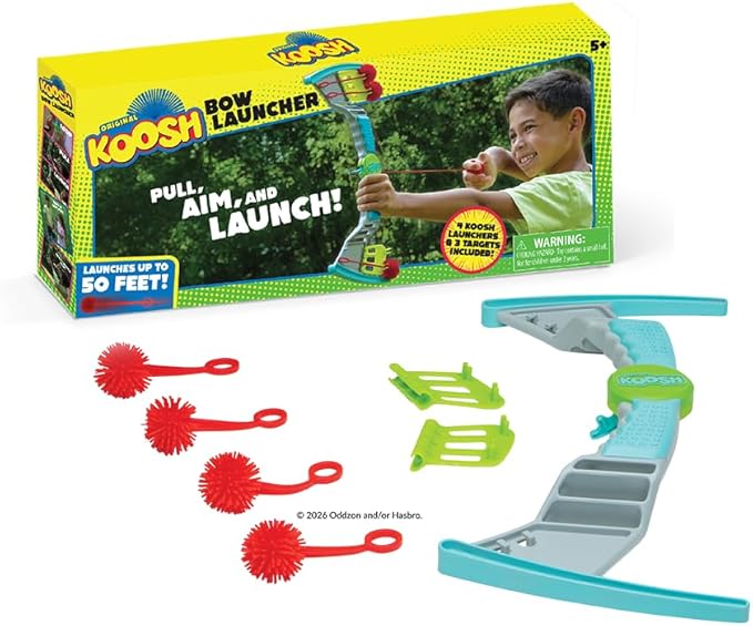 Koosh Bow Launcher - Kids Outdoor Toys - Beach Toys - Games for Adults and Family - Outdoor Sport - Target Game - Ages 5+