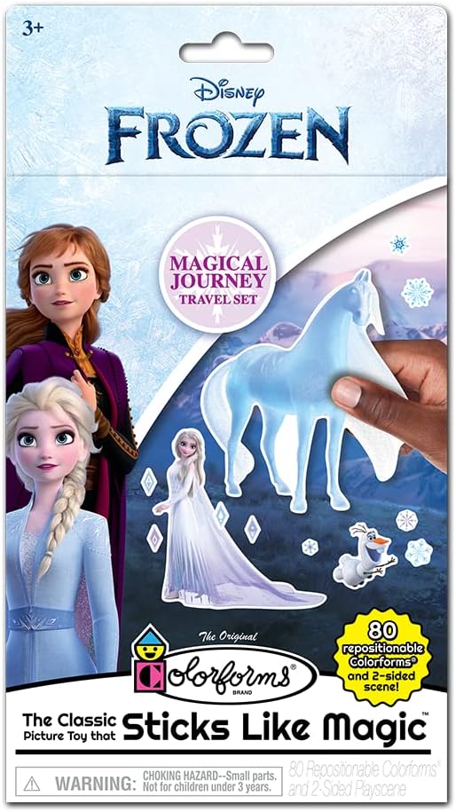 PLAYMONSTER Colorforms Travel Set, Stickers for Kids – Frozen Stickers, Arts and Crafts, Reusable Sticker Book, Kids Stickers, Toddler Crafts, Stickers for Boys, Girls, Arts & Crafts, Craft Supplies, Ages 3+