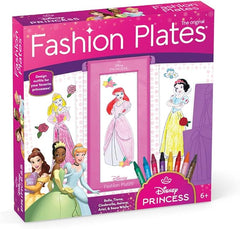 Fashion Plates Disney Princess – Mix-and-Match Drawing Kit, Arts and Crafts, Coloring, Art Supplies, Craft Supplies, Stencils, Crayons Included, Create Your Own Designs, Ages 6+