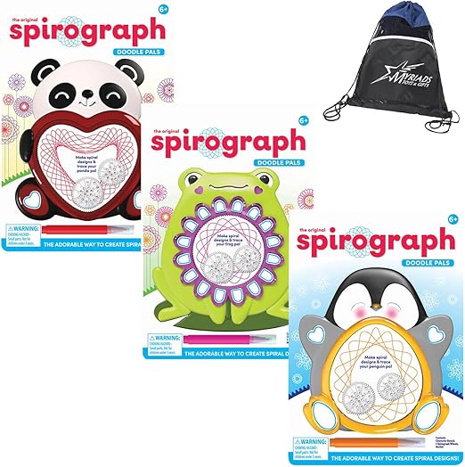 PlayMonster Spirograph Doodle Pals Bundle: Penguin, Frog, and Panda