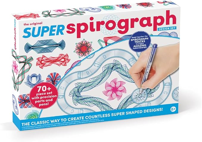Spirograph Super Set –Arts and Crafts, Kids Toys, Art Supplies, Craft Supplies, Drawing Kit, Spiral Art, Classic Gear Design Kit, Case, Pens, Design Sheet Included, Ages 8+
