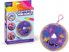 LatchKits Mini Donut - Latch Hook Kits for Kids, Arts and Crafts, Yarn Art, Kids Crafts, Toys for Girls, Birthday Gift for Girls, Easy to Follow Patten, Hook Included, Craft Kits, Ages 6+
