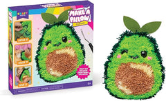 LatchKits Avocado Pillow - Latch Hook Kits for Kids, Arts and Crafts, Yarn Art, Kids Crafts, Toys for Girls, Birthday Gift for Girls, Easy to Follow Pattern, Hook Included, Craft Kits, Ages 6+