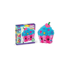 LatchKits Cupcake Pillow - Latch Hook Kits for Kids, Arts and Crafts, Yarn Art, Kids Crafts, Toys for Girls, Birthday Gift for Girls, Easy to Follow Pattern, Hook Included, Craft Kits, Ages 6+