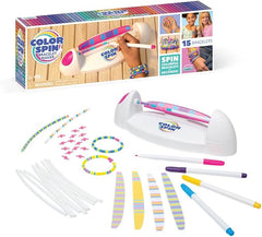 Colorspin Electric Friendship Bracelet Maker Kit - Make Bracelets in Minutes for Birthdays and Friendship Gifts - Make 15 Bracelets, Design, Markers Included, Ages 6+