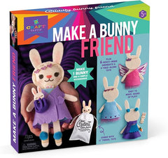 Craft-tastic – Make a Bunny Friend Craft Kit – Learn to Make 1 Easy-to-Sew Stuffie with Clothes & Accessories