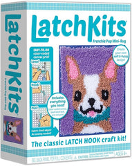 LatchKits – Puppy Latch Hook Kit – Easy-to-Learn Craft Project – No Sewing Or Cutting – for Ages 6+, Canvas, Multi