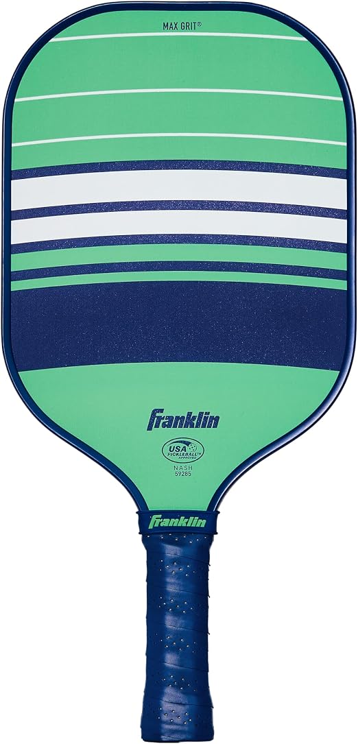 Franklin Sports Pickleball Paddle - Max Grit Fiberglass Surface - Polypropylene Core Pickleball Paddle - USA Pickleball (USAP) Approved - Navy/Mint