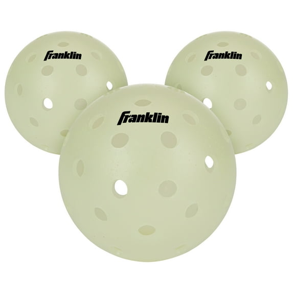 Franklin Sports X-40 Glow in the Dark Night Pickleballs - 3 Pack - Green