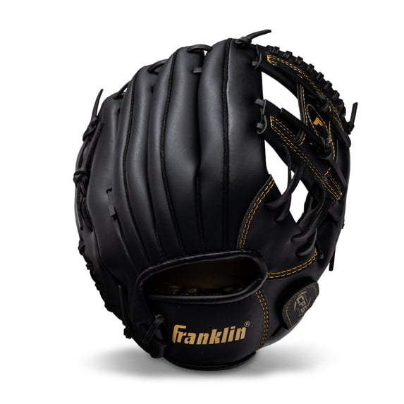 Franklin Sports Baseball and Softball Glove - Field Master - Baseball and Softball Mitt - Adult and Youth Glove - Right Hand Throw - 14" - Black/Gold