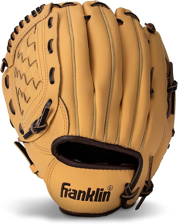 Franklin Sports Field Master Baseball Glove - 14" RHT - Camel Brown