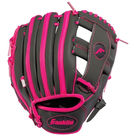 Franklin Sports RTP Teeball Performance Gloves, 9.5", Right Hand Throw, Graphite/Pink