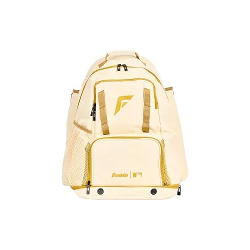Franklin Sports MLB Gameday Baseball + Softball Backpack - Vanilla/Gold