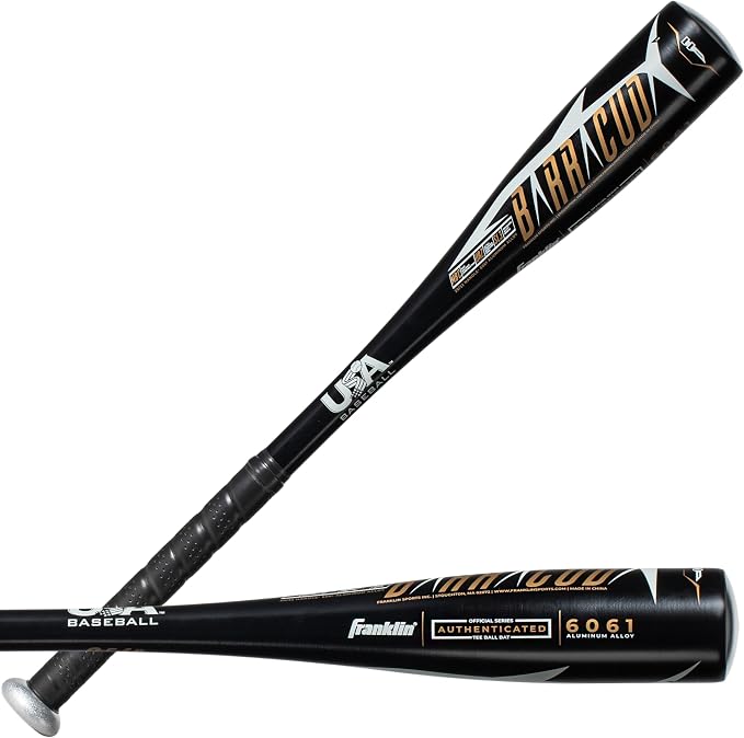 Franklin Sports Teeball Bat - Barracuda Metal Teeball Bat (-11) - USA Baseball Approved - 2 5/8" Barrel - 24 in./13 oz.