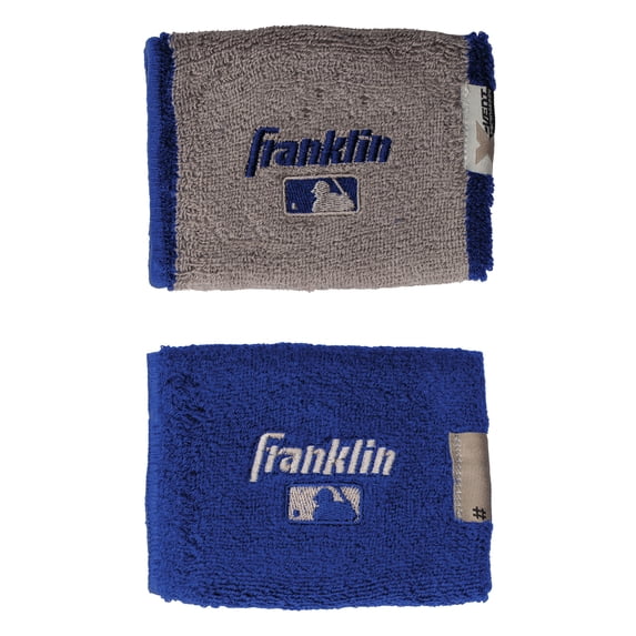 Franklin Sports X-Vent Baseball + Softball Wristbands - Royal + Gray