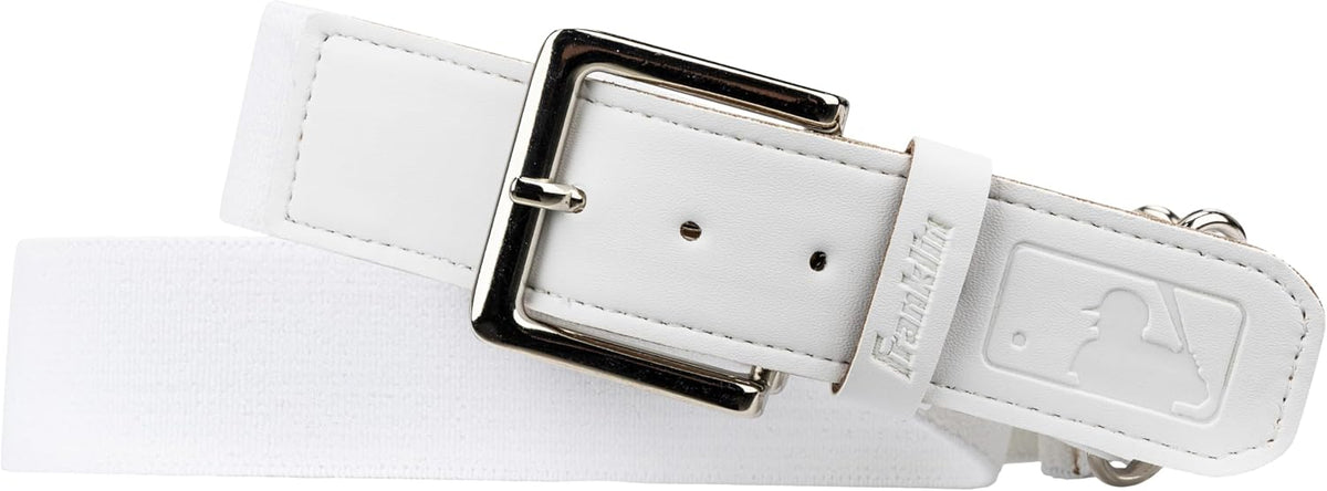 Franklin Sports MLB Adjustable Baseball Belt - 27"-48" Waist - White