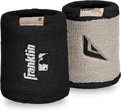 Franklin Sports X-Vent Baseball + Softball Wristbands - Black + Gray
