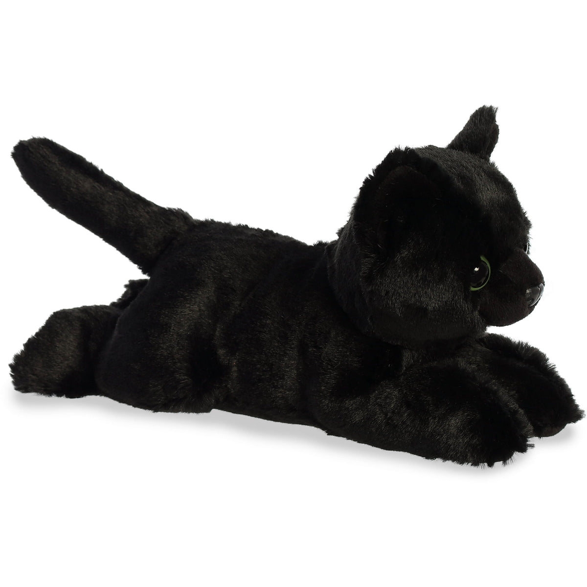 Aurora® Adorable Mini Flopsie™ Twilight Cat™ Stuffed Animal - Mini Companions Ready for Playful Adventures - for Kids All Ages, Toddlers, Adults, and Families - Black 8.5 Inches