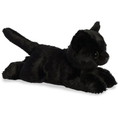 Aurora® Adorable Mini Flopsie™ Twilight Cat™ Stuffed Animal - Mini Companions Ready for Playful Adventures - for Kids All Ages, Toddlers, Adults, and Families - Black 8.5 Inches