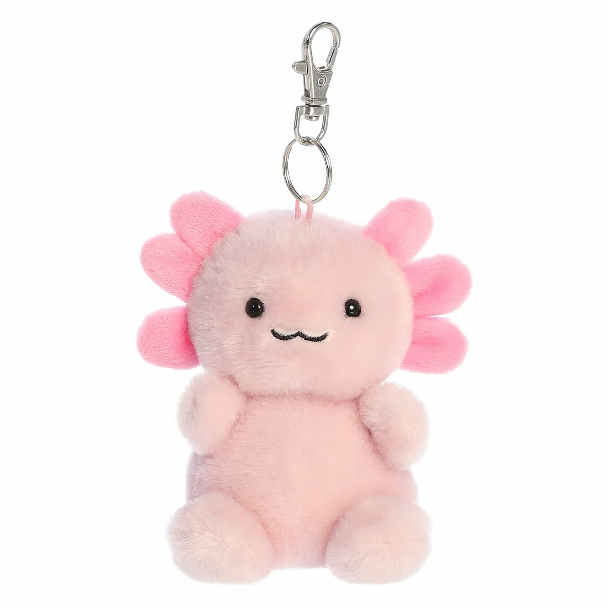 Aurora® Adorable Palm Pals™ Ax Axolotl™ Clip-On- Fun Collectible Plush for Kids and Adult Collectors - Perfect for Backpacks and Birthday Gifts - Pink 4 Inches
