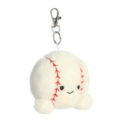Aurora® Adorable Palm Pals™ Slugger Baseball™ Clip-On - Fun Collectible Plush For Kids and Adult Collectors - Perfect for Decorating Rooms and Birthday Gifts - White 4 Inches