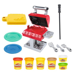 Play-Doh Kitchen Creations Grill 'n Stamp Playset Ages 3+ with 6 Compound Colors and 7 Barbecue Toy