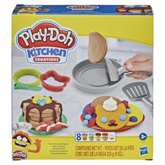 Play-Doh Kitchen Creations Flip 'n Pancakes Set with 14 Accessories & 8 Cans, Ages 3+