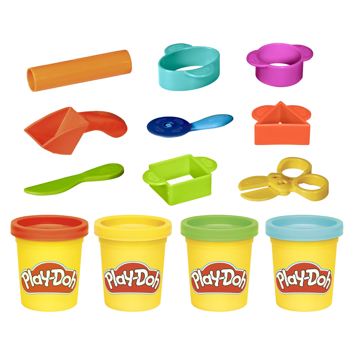 Play-Doh Starter Set 9-Piece Kit with Storage Tote & 4 Compound Cans, Ages 3+