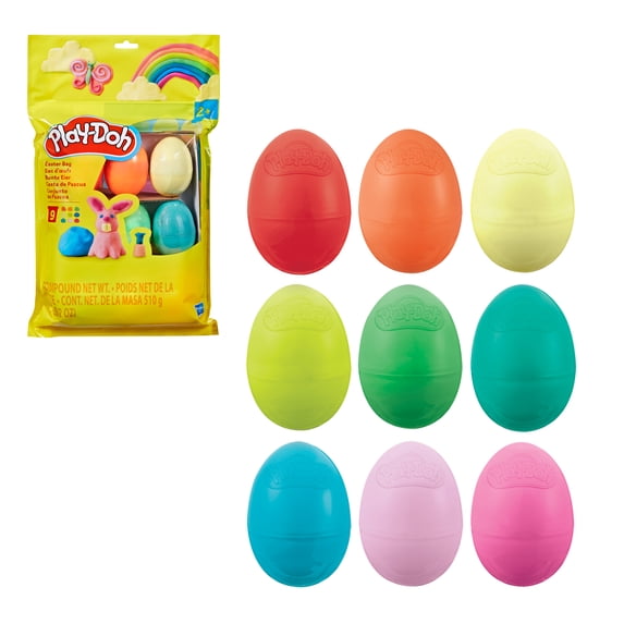 Play-Doh Easter Eggs Bag 9 Pack, 2 Ounces Each, Assorted Colors, Preschool Crafts Ages 2+