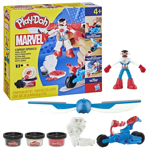 Play-Doh Marvel Captain America Moto-Slicer Playset with Bendy Action Figure