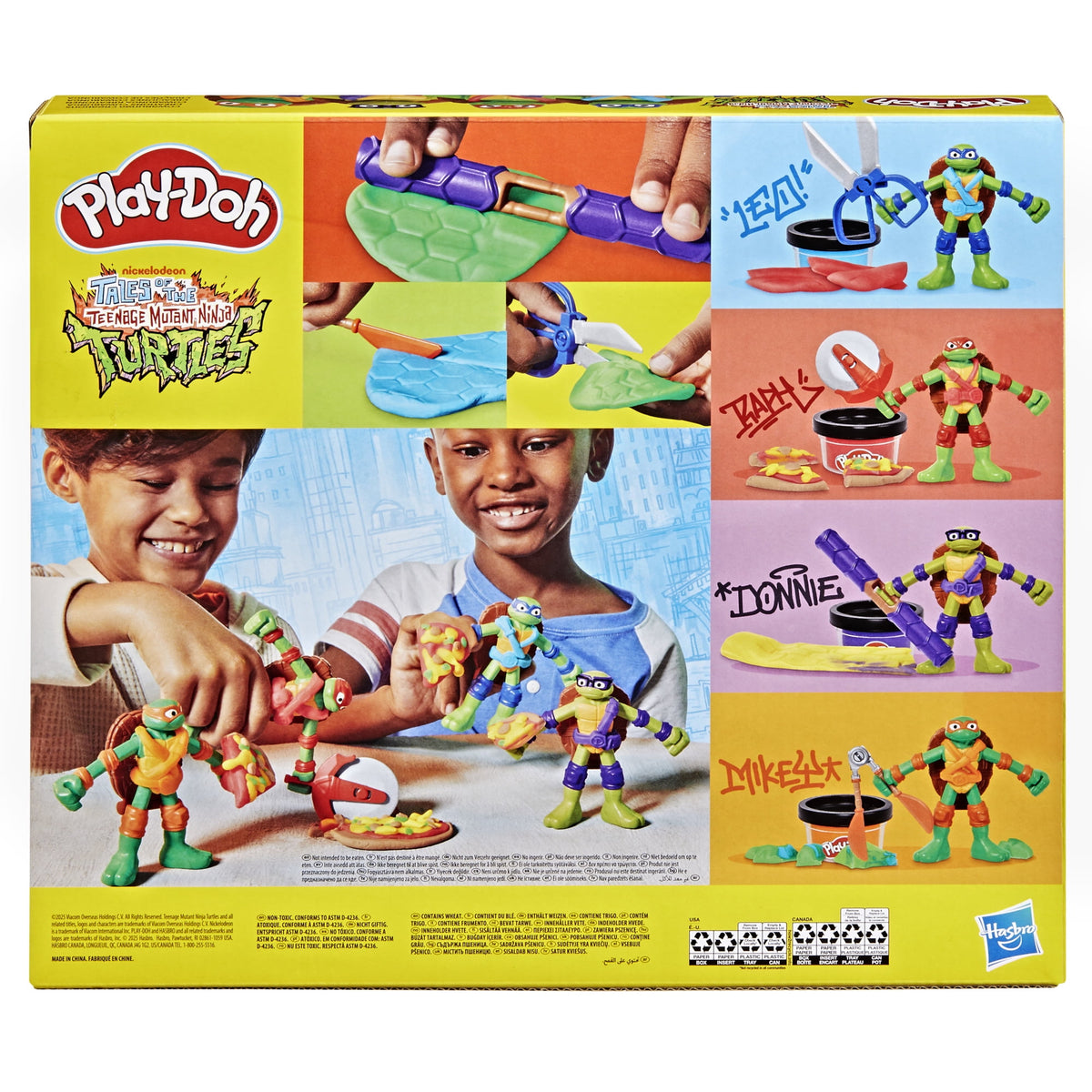 Play-Doh Teenage Mutant Ninja Turtles Cowabunga Creations Bendy 4-Inch Action Figures Set