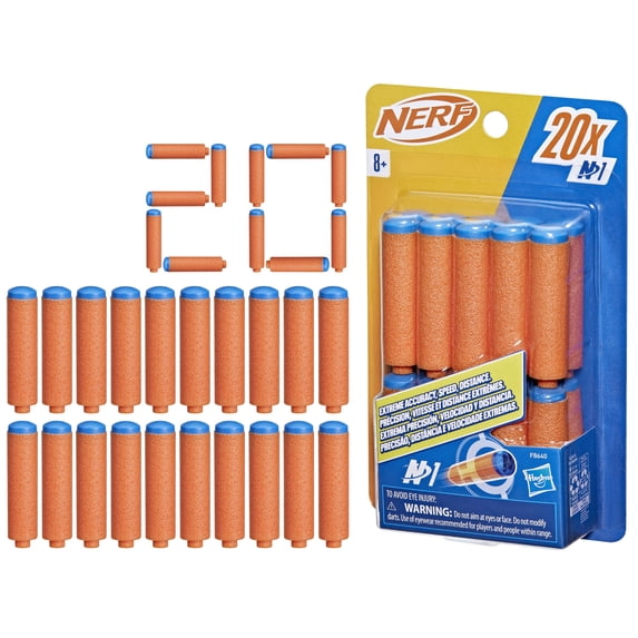 Nerf N Series N1 Darts, with 20 Refill Darts, For Nerf N Series Blasters, Ages 8+