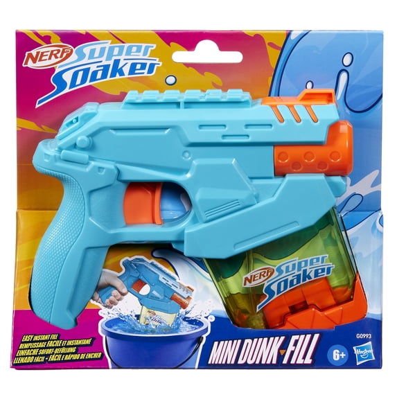 Nerf Super Soaker Mini Dunk-Fill Water Blaster, Easy Instant Fill Tank, Just Dunk & Go, Ages 6+