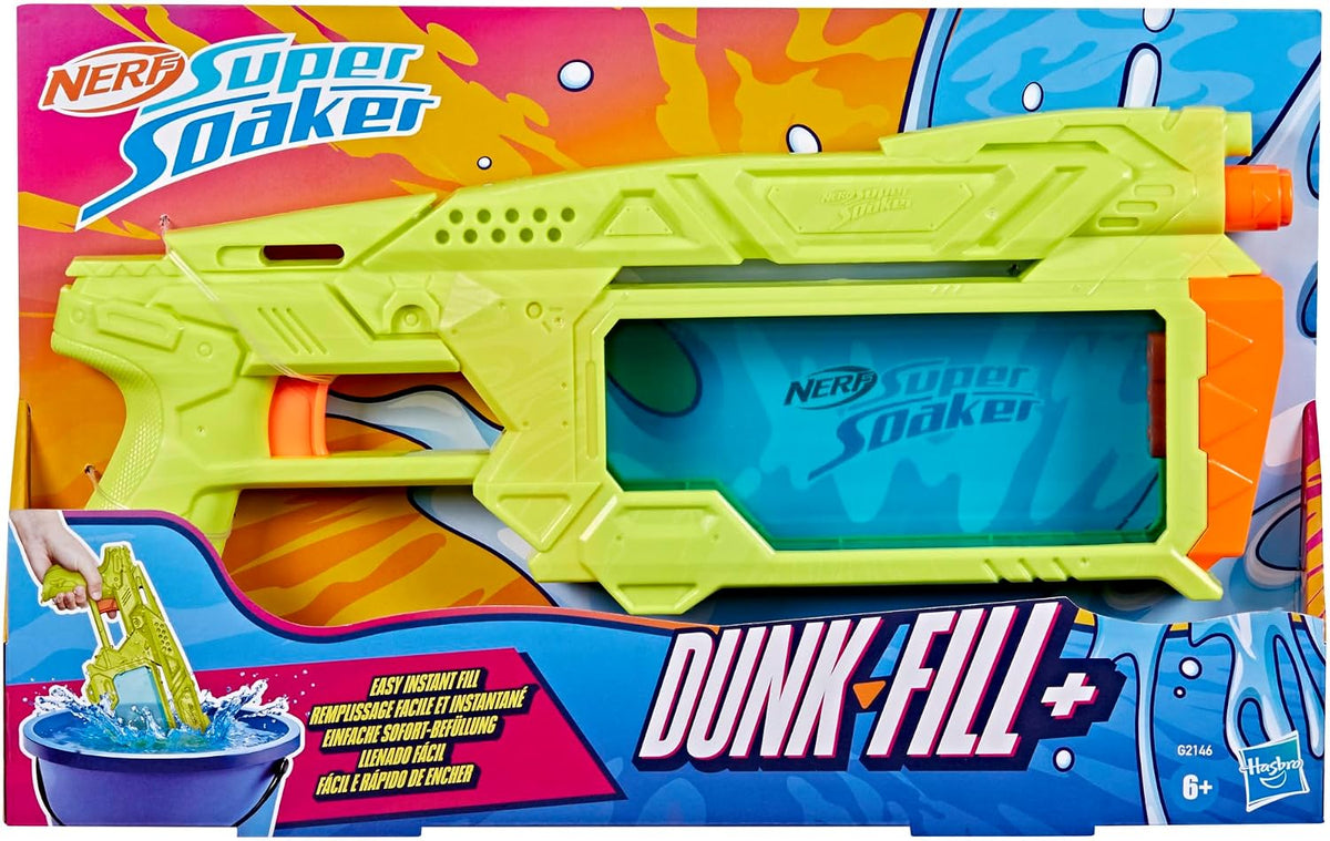 Nerf Super Soaker Dunk-Fill+ Water Blaster, Easy Instant Fill Tank, Water Toys for Ages 6+