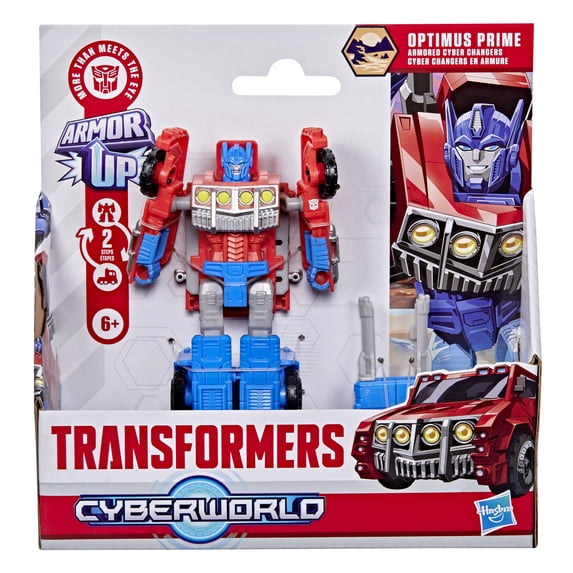Transformers CYBERWORLD Optimus Prime Armored Cyber Changers 4-Inch Action Figure