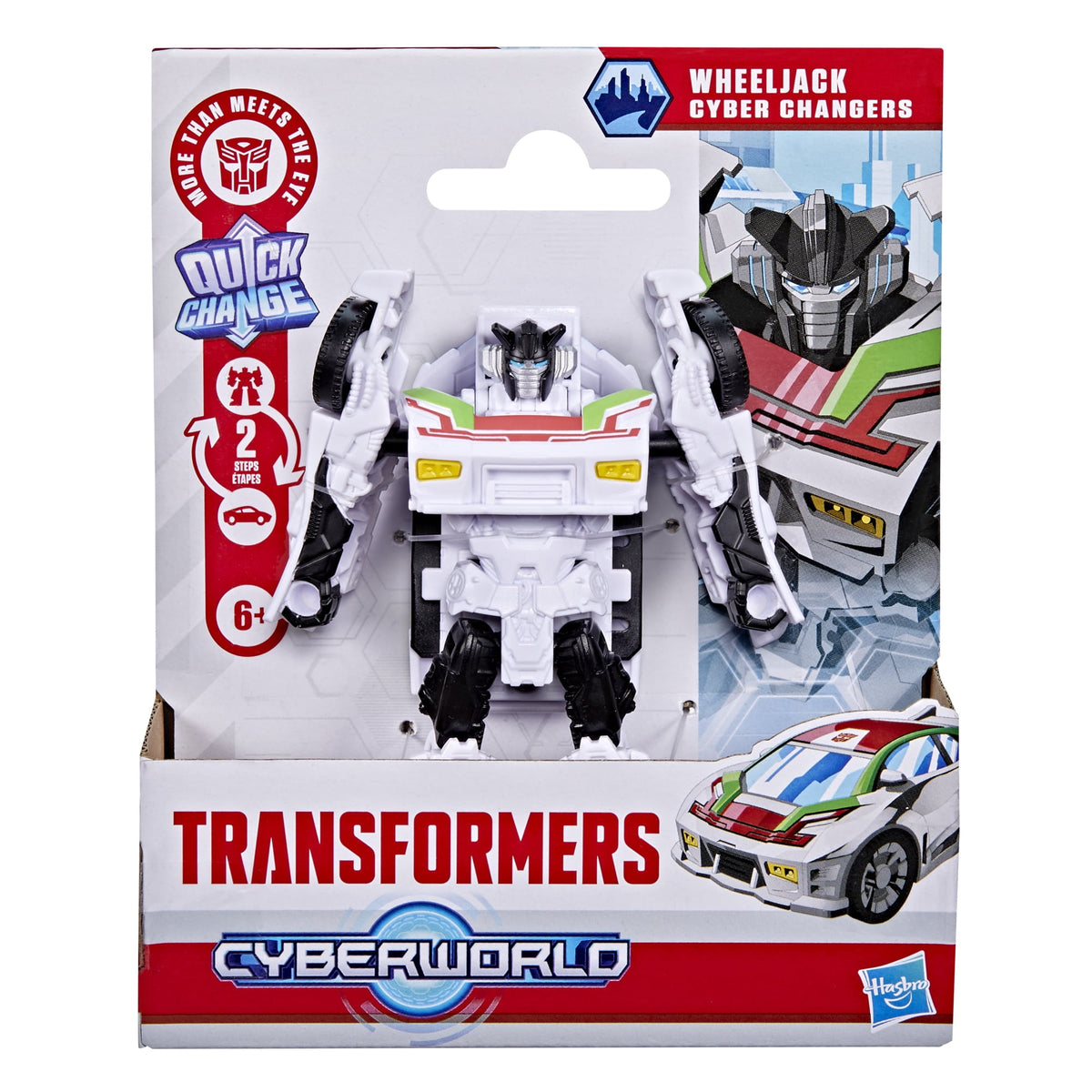 Transformers CYBERWORLD Wheeljack Cyber Changers 4-Inch Action Figure, Robot Toys Ages 6+