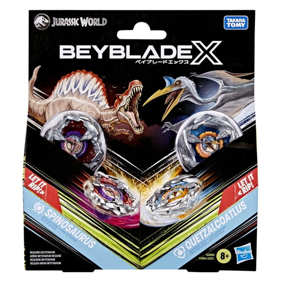 Beyblade X Jurassic World Collab Spinosaurus vs. Quetzalcoatlus Multipack Set, 2 launchers, Ages 8+