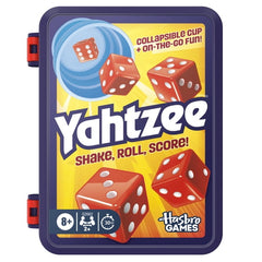 Hasbro Gaming Yahtzee Dice Game, with Collapsible Cup & Storage Case, Teens, Adults, Ages 8+