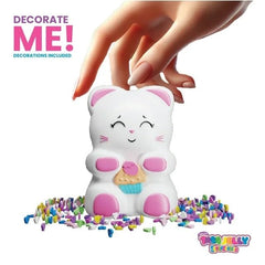 Taba Jelly Squishies Bitty Kitty - FuFu Squeeze Figure with Custom Decorations - Stretchy Sticky Novelty Collectible with Reusable Storage Pouch