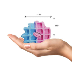 Taba Jelly Squishies Wally Waffle - FuFu Squeeze Figure with Custom Decorations - Stretchy Sticky Novelty Collectible with Reusable Storage Pouch