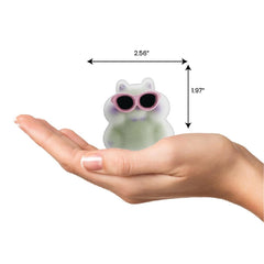 Taba Jelly Squishies Glow Hammy - FuFu Squeeze Figure with Custom Decorations - Stretchy Sticky Novelty Collectible with Reusable Storage Pouch