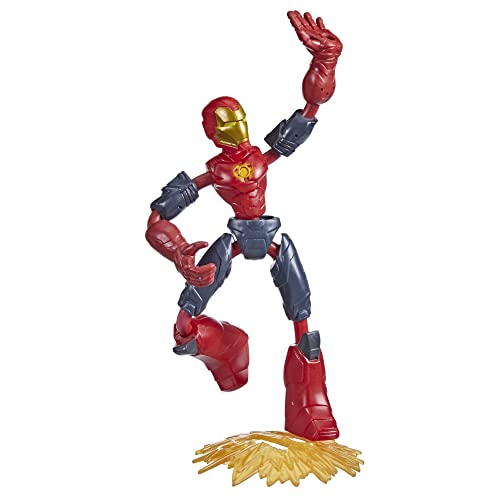 Marvel Avengers Bend and Flex Missions Iron Man Fire Mission Action Figure, 6-Inch-Scale Bendable Toy, Toys for Kids Ages 4 and Up